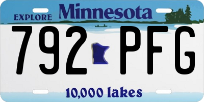 MN license plate 792PFG