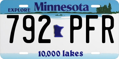 MN license plate 792PFR