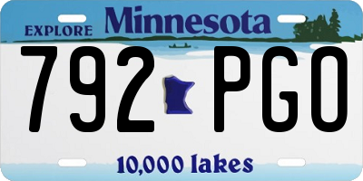 MN license plate 792PGO