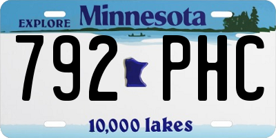 MN license plate 792PHC