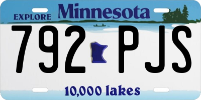 MN license plate 792PJS