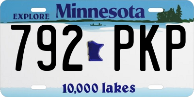 MN license plate 792PKP