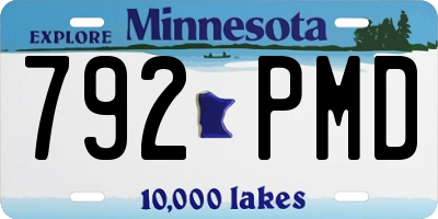 MN license plate 792PMD
