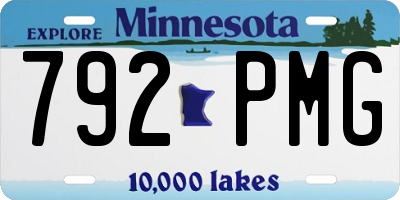 MN license plate 792PMG