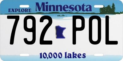 MN license plate 792POL
