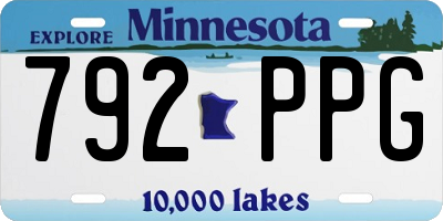 MN license plate 792PPG