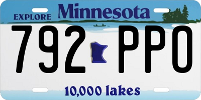 MN license plate 792PPO