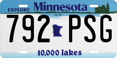 MN license plate 792PSG