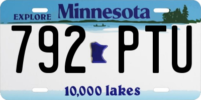 MN license plate 792PTU