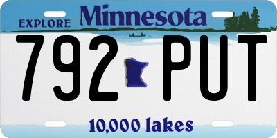 MN license plate 792PUT