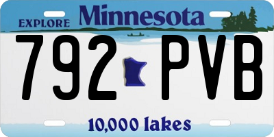 MN license plate 792PVB