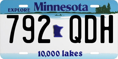 MN license plate 792QDH
