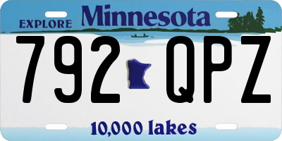 MN license plate 792QPZ