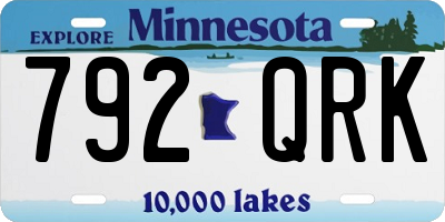 MN license plate 792QRK