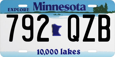 MN license plate 792QZB