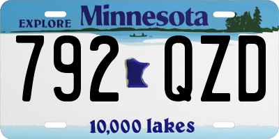 MN license plate 792QZD