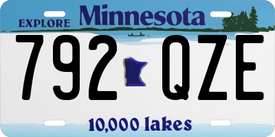 MN license plate 792QZE