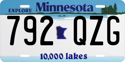 MN license plate 792QZG