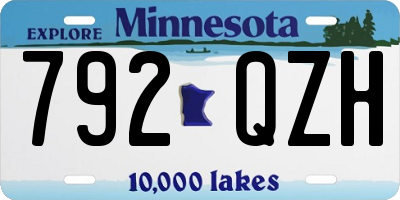 MN license plate 792QZH