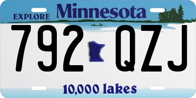 MN license plate 792QZJ