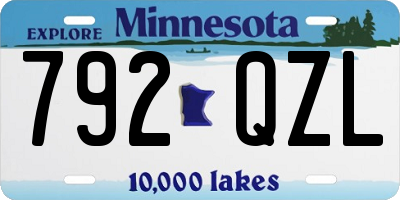 MN license plate 792QZL