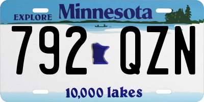 MN license plate 792QZN