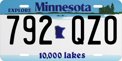 MN license plate 792QZO