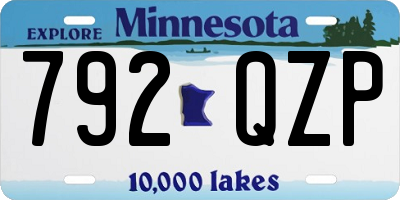 MN license plate 792QZP
