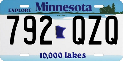 MN license plate 792QZQ