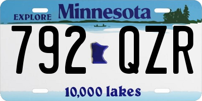MN license plate 792QZR