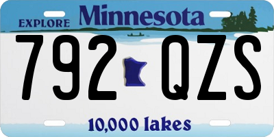 MN license plate 792QZS