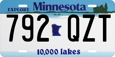 MN license plate 792QZT