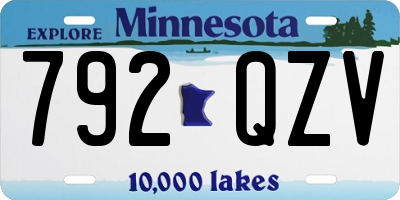 MN license plate 792QZV