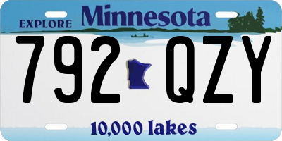 MN license plate 792QZY