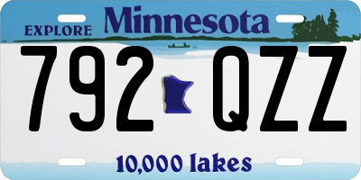 MN license plate 792QZZ