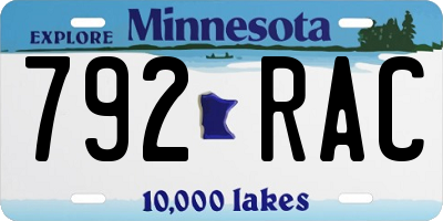 MN license plate 792RAC