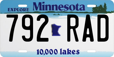 MN license plate 792RAD