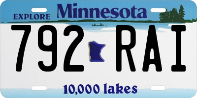 MN license plate 792RAI