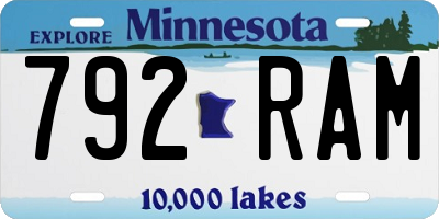 MN license plate 792RAM