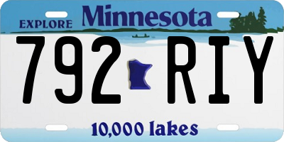 MN license plate 792RIY