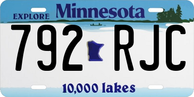 MN license plate 792RJC