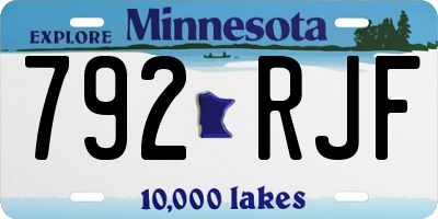 MN license plate 792RJF