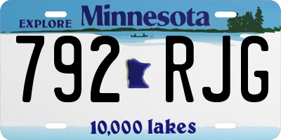 MN license plate 792RJG