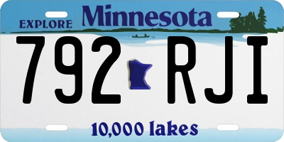 MN license plate 792RJI