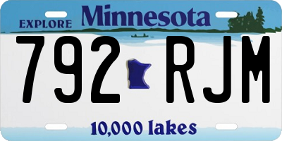 MN license plate 792RJM