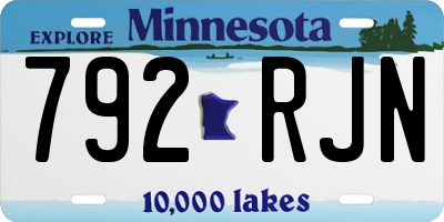 MN license plate 792RJN