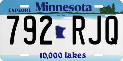 MN license plate 792RJQ