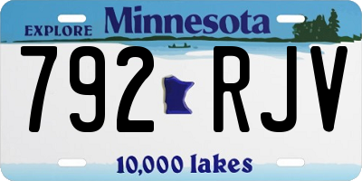 MN license plate 792RJV
