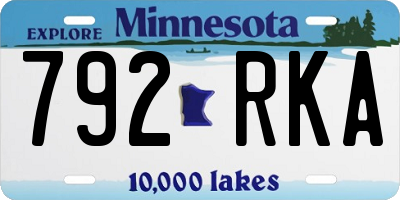 MN license plate 792RKA