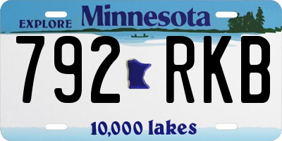 MN license plate 792RKB
